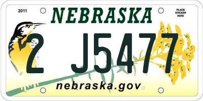 NE license plate 2J5477