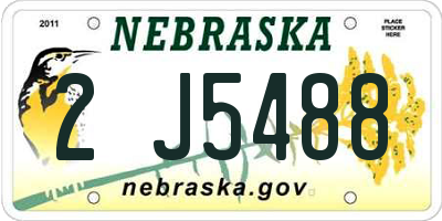 NE license plate 2J5488