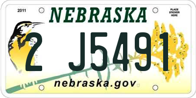 NE license plate 2J5491