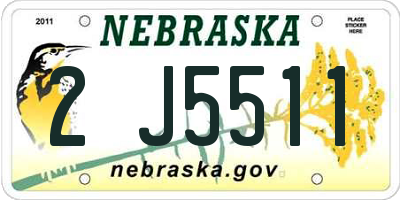 NE license plate 2J5511