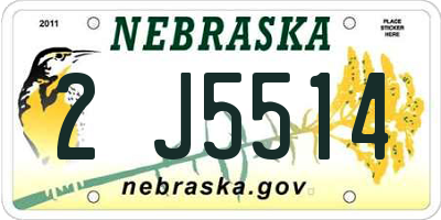 NE license plate 2J5514