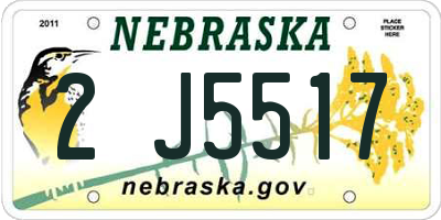 NE license plate 2J5517