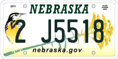 NE license plate 2J5518