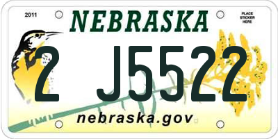 NE license plate 2J5522