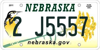 NE license plate 2J5557