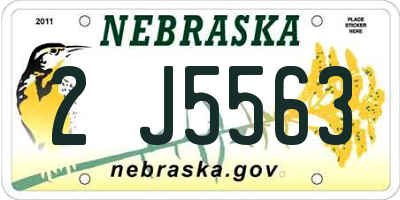 NE license plate 2J5563