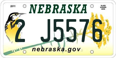 NE license plate 2J5576