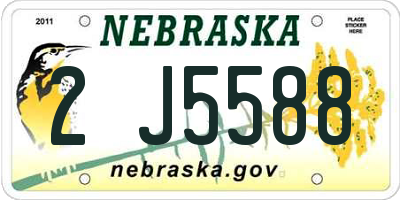 NE license plate 2J5588