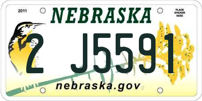 NE license plate 2J5591