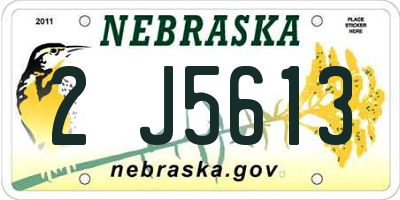 NE license plate 2J5613