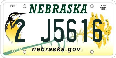 NE license plate 2J5616
