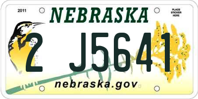 NE license plate 2J5641
