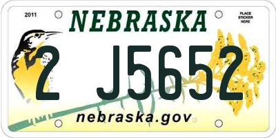 NE license plate 2J5652