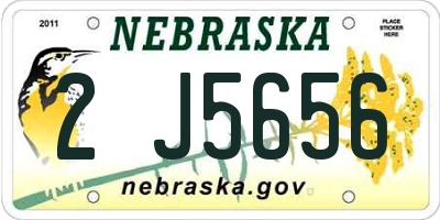 NE license plate 2J5656