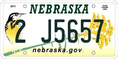 NE license plate 2J5657