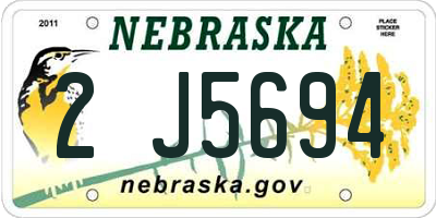 NE license plate 2J5694