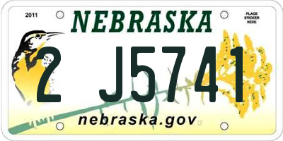 NE license plate 2J5741