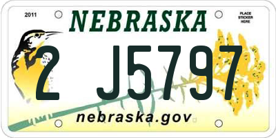 NE license plate 2J5797