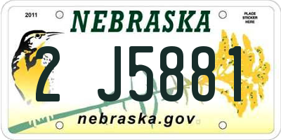 NE license plate 2J5881
