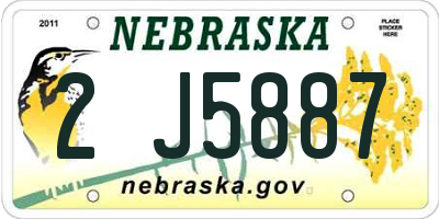 NE license plate 2J5887
