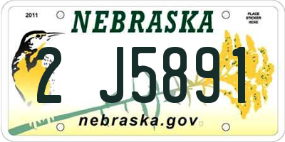 NE license plate 2J5891