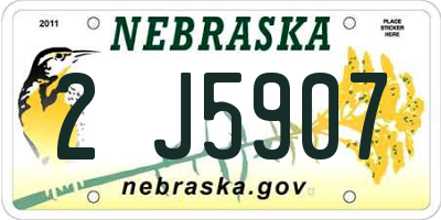 NE license plate 2J5907