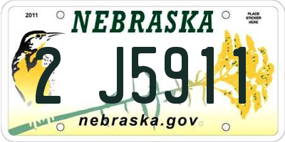 NE license plate 2J5911