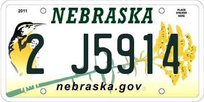 NE license plate 2J5914