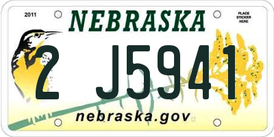 NE license plate 2J5941