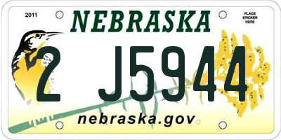 NE license plate 2J5944