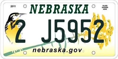 NE license plate 2J5952