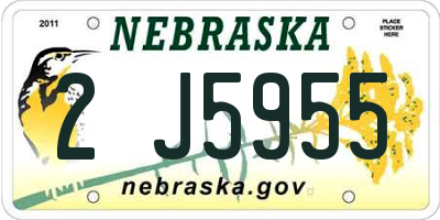 NE license plate 2J5955