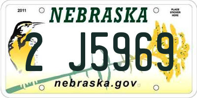 NE license plate 2J5969