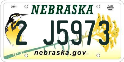 NE license plate 2J5973