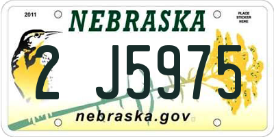NE license plate 2J5975