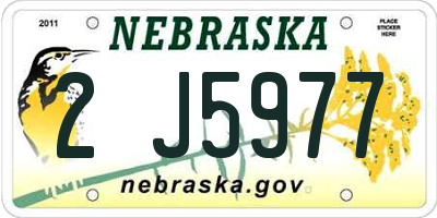 NE license plate 2J5977