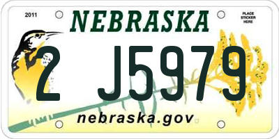 NE license plate 2J5979