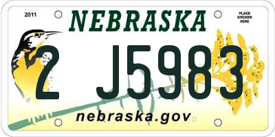 NE license plate 2J5983