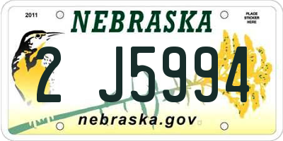 NE license plate 2J5994