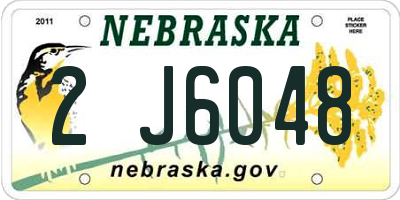NE license plate 2J6048
