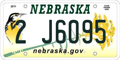 NE license plate 2J6095