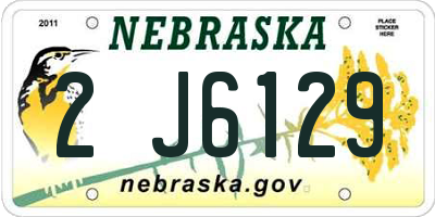 NE license plate 2J6129