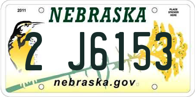 NE license plate 2J6153
