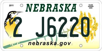 NE license plate 2J6220