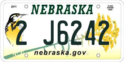 NE license plate 2J6242