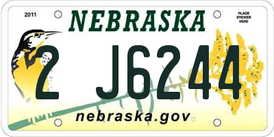 NE license plate 2J6244
