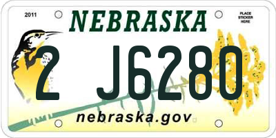 NE license plate 2J6280