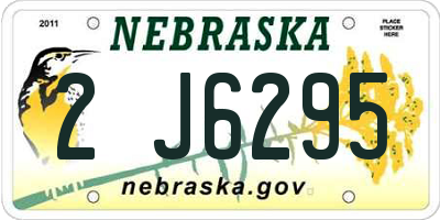 NE license plate 2J6295