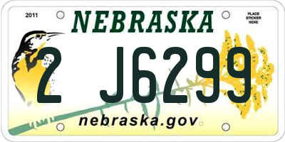 NE license plate 2J6299