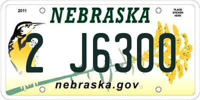 NE license plate 2J6300